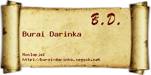 Burai Darinka névjegykártya